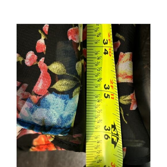 Betsey Johnson Black Floral Halter Shift Dress S12 Lined Mini Short Party Trendy - Picture 5 of 5